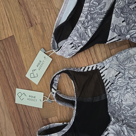Pole Addict Black/white/grey Set Sz XS NWT - Picture 7 of 8